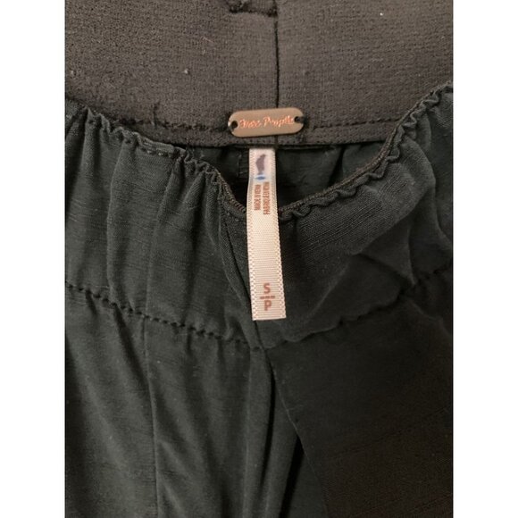 Free People Flowy Wide Leg Black Pants Size S (Fits 6–8) Stretch Waist - Picture 2 of 5